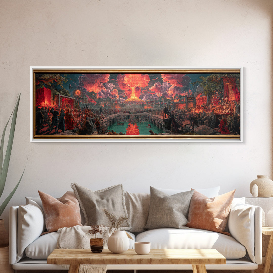 The Coffin Key, Apocalyptic Romantic Art, Extra Wide Wall Art, Gothic Horror Wall Art, Canvas Print, Halloween Wall Art, Seasonal Home Decor