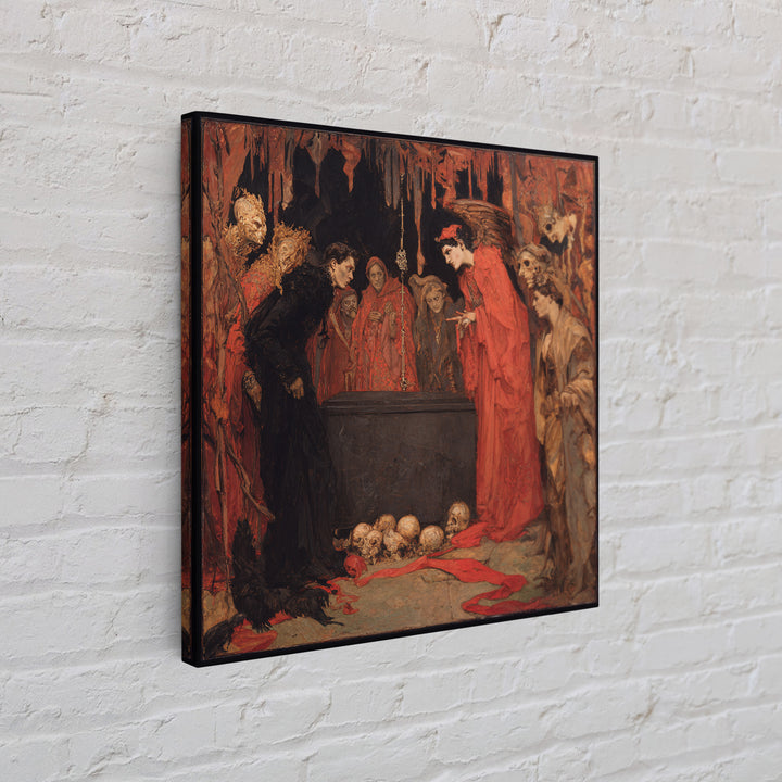 The Coffin Key, Dark Symbolist Art, Square Wall Art, Dark Fantasy Wall Art, Canvas Print, Halloween Wall Art, Horror Wall Art