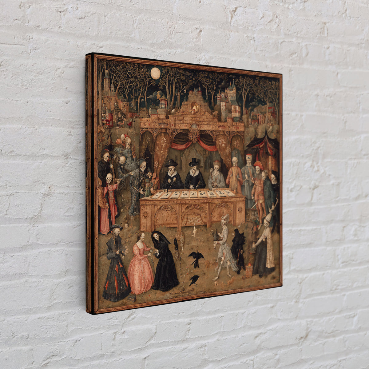 The Antique Spirit Board, Danse Macabre Art, Square Wall Art, Dark Fantasy Wall Art, Framed Canvas Print