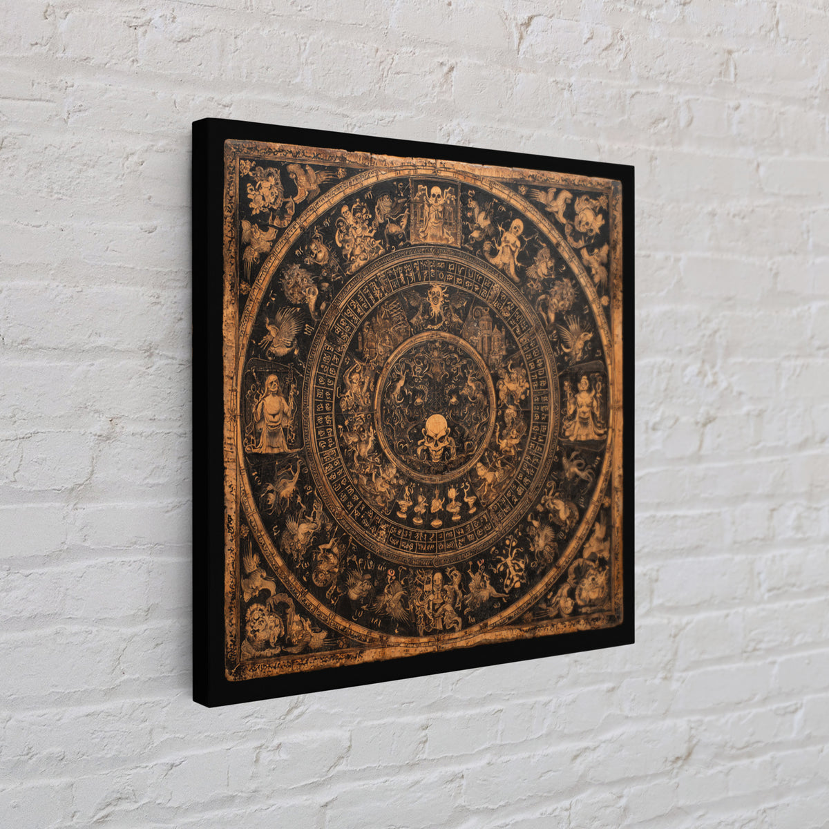 The Antique Spirit Board, Grotesque Carnival Art, Square Wall Art, Dark Halloween Decor, Canvas Print, Halloween Wall Art