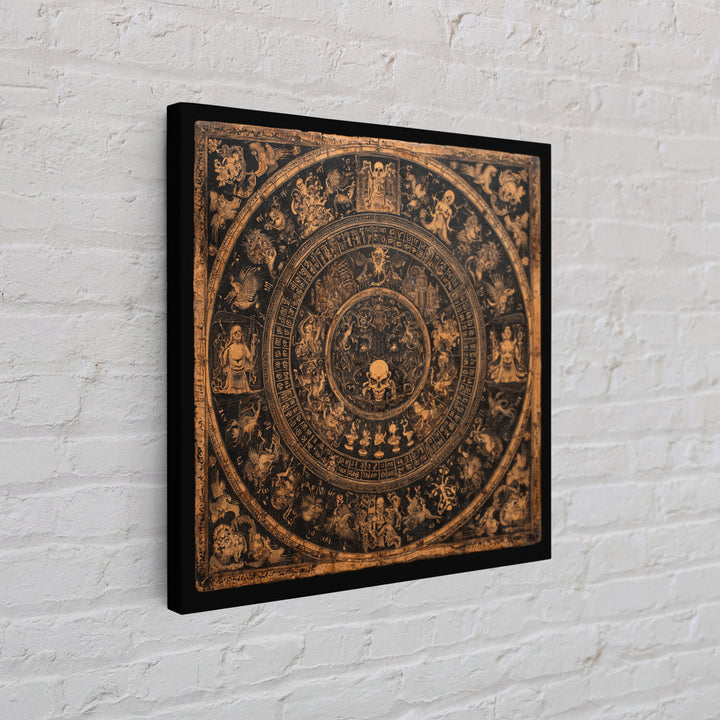 The Antique Spirit Board, Grotesque Carnival Art, Square Wall Art, Dark Halloween Decor, Canvas Print, Halloween Wall Art