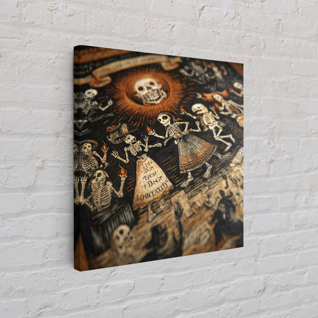 The Antique Spirit Board, Macabre Folk Print Art, Square Wall Art, Gothic Horror Wall Art, Canvas Print, Halloween Wall Art