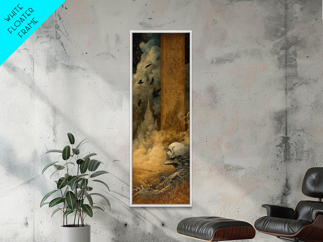 The Antique Spirit Board, Surreal Apocalyptic Art, Tall Narrow Wall Art, Dark Fantasy Wall Art, Canvas Print, Halloween Wall Art