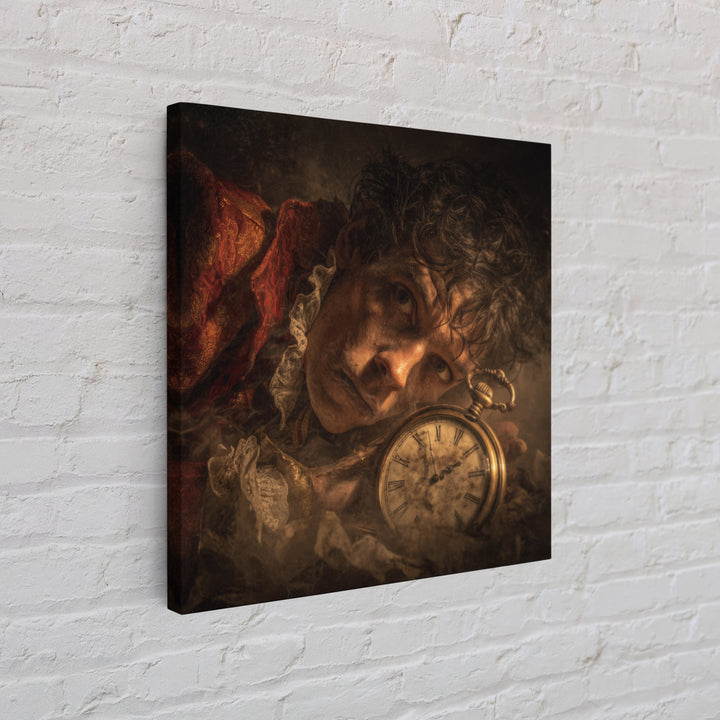 The Cursed Pocket Watch, Gothic Nightmare Art, Square Wall Art, Dark Halloween Decor, Canvas Print, Halloween Wall Art