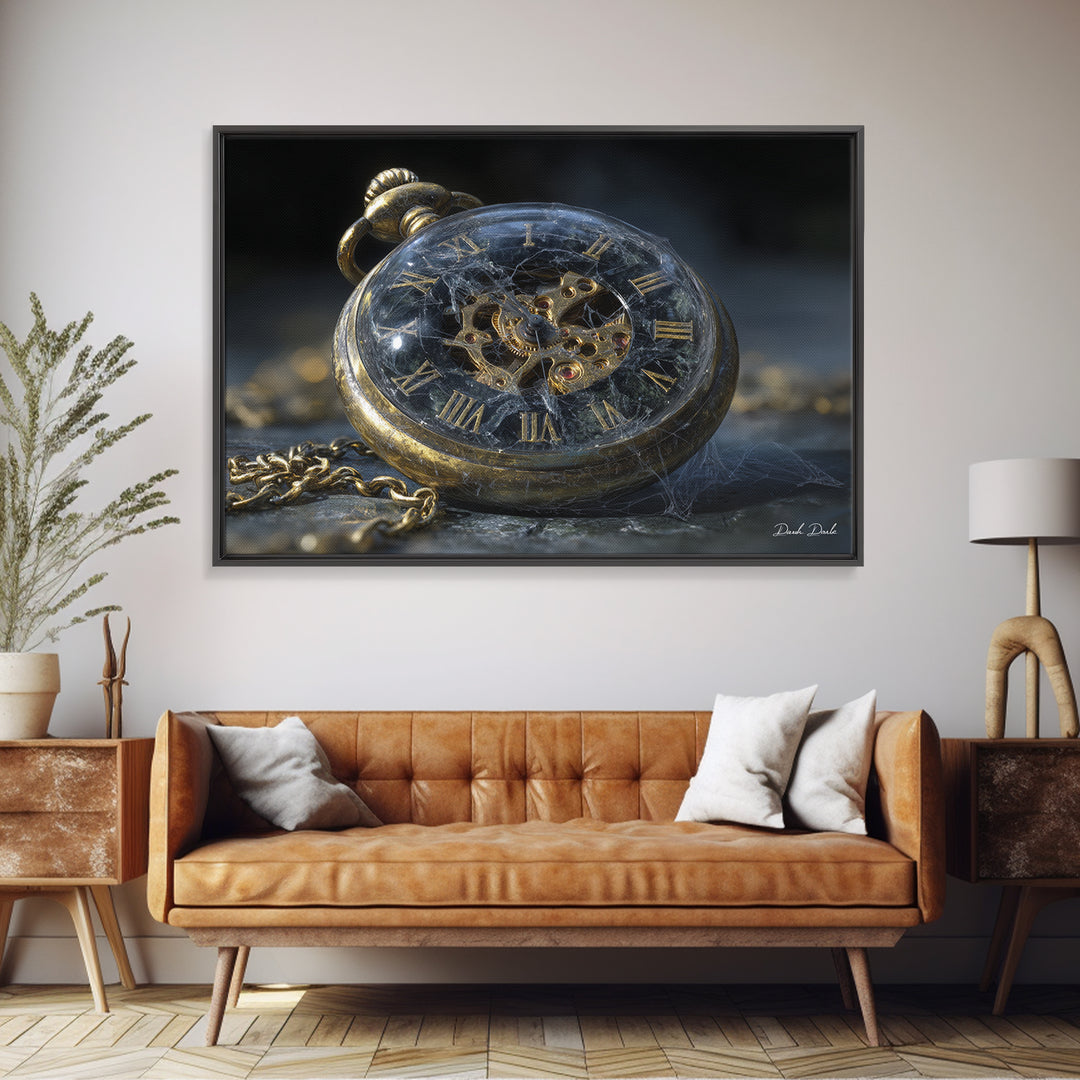 The Cursed Pocket Watch, Romantic Gothic Landscape, Landscape Wall Art, Dark Fantasy Wall Art, Canvas Print, Halloween Wall Art