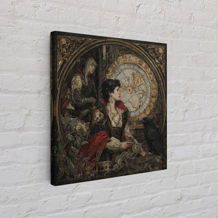 The Cursed Pocket Watch, Ornate Symbolist Art, Square Wall Art, Gothic Horror Wall Art, Framed Canvas Print, Halloween Wall Art