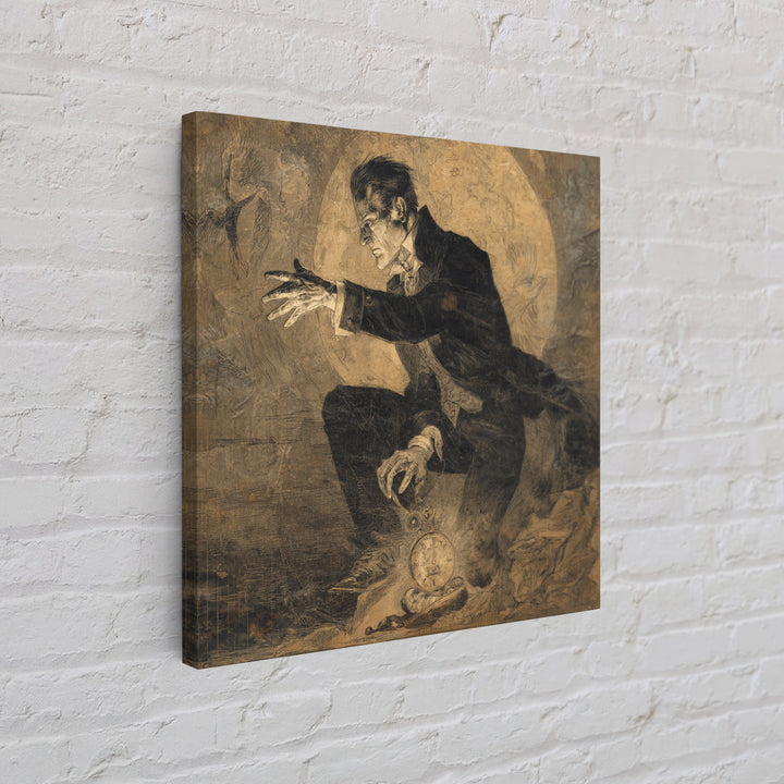 The Cursed Pocket Watch, Decadent Gothic Art, Square Wall Art, Dark Fantasy Wall Art, Framed Canvas Print, Halloween Wall Art