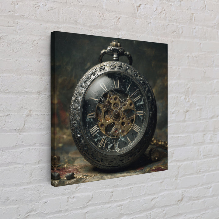 The Cursed Pocket Watch, Dark Symbolist Art, Square Wall Art, Dark Fantasy Wall Art, Framed Canvas Print, Halloween Wall Art
