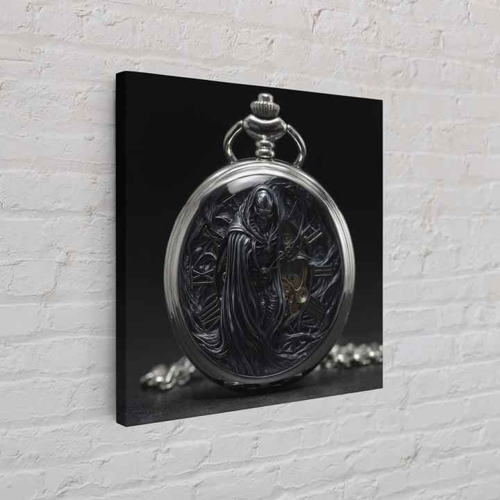 The Cursed Pocket Watch, Biomechanical Horror Art, Square Wall Art, Macabre Wall Art, Canvas Print, Halloween Wall Art, Horror Wall Art