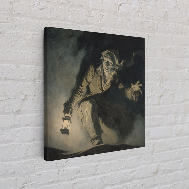The Bone-Handled Lantern, Gothic Nightmare Art, Square Wall Art, Gothic Horror Wall Art, Canvas Print, Halloween Wall Art