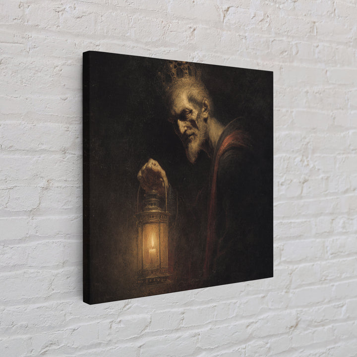 The Bone-Handled Lantern, Dark Symbolist Art, Square Wall Art, Dark Fantasy Wall Art, Canvas Print, Halloween Wall Art