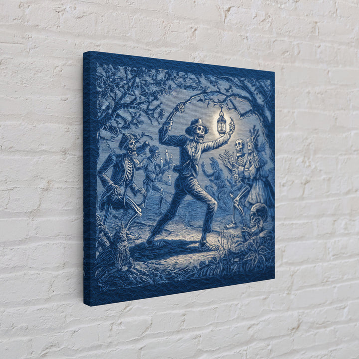 The Bone-Handled Lantern, Macabre Folk Print Art, Square Wall Art, Macabre Wall Art, Framed Canvas Print, Halloween Wall Art