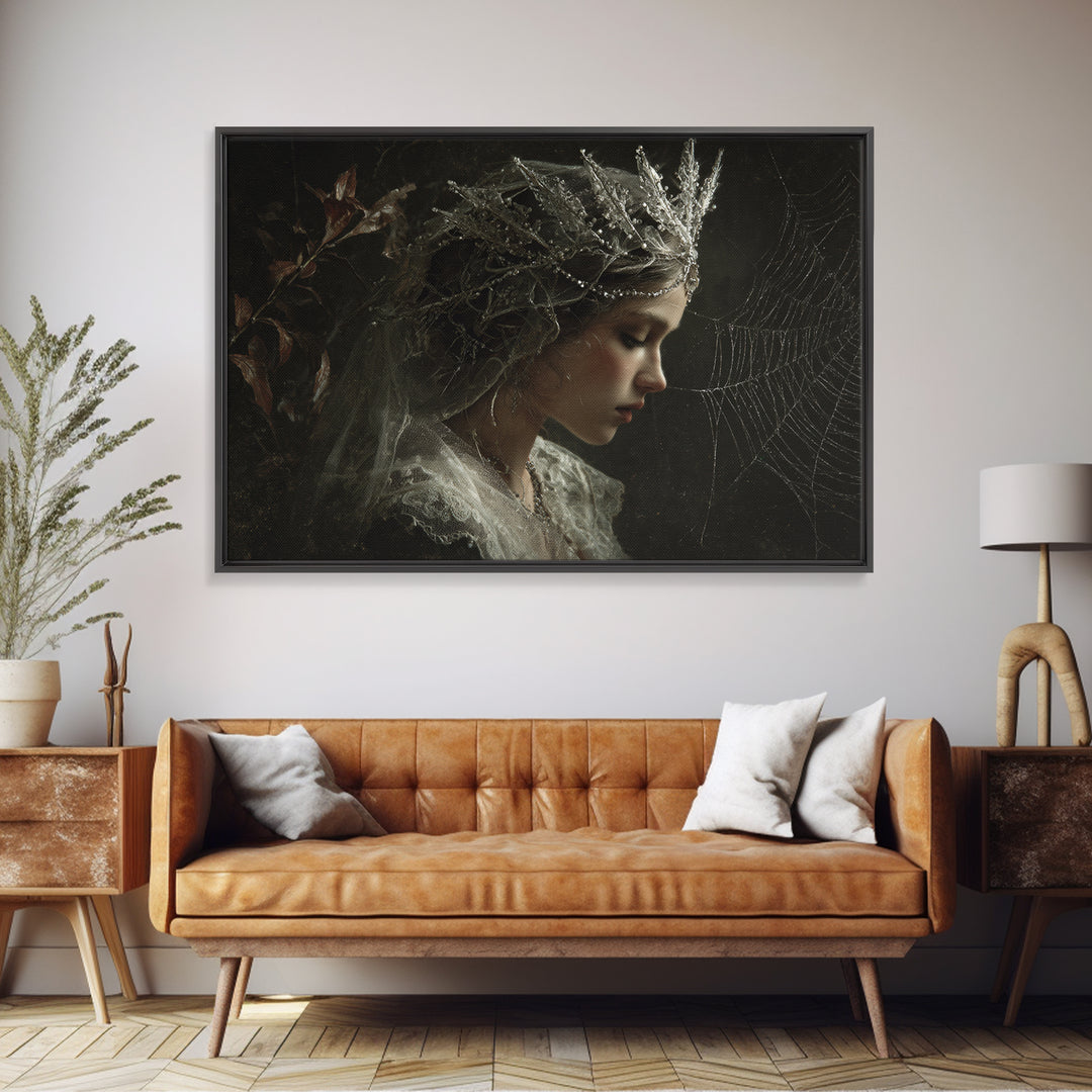 The Spiderweb Crown, Symbolist Gothic Landscape, Landscape Wall Art, Gothic Horror Wall Art, Canvas Print, Halloween Wall Art