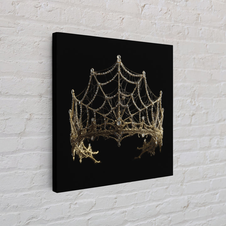 The Spiderweb Crown, Ornate Symbolist Art, Square Wall Art, Dark Fantasy Wall Art, Canvas Print, Halloween Wall Art, Horror Wall Art