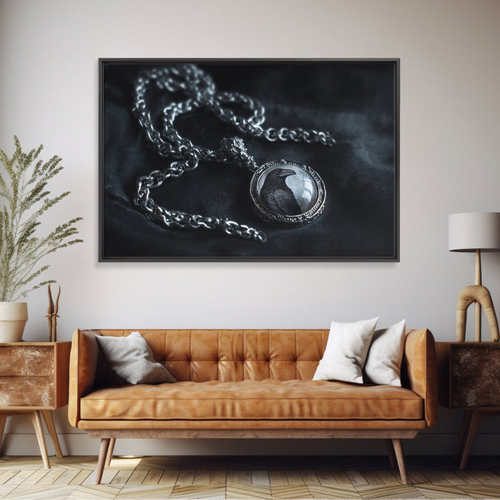 The Moonstone Amulet, Architectural Etching Art, Landscape Wall Art, Macabre Wall Art, Canvas Print, Halloween Wall Art