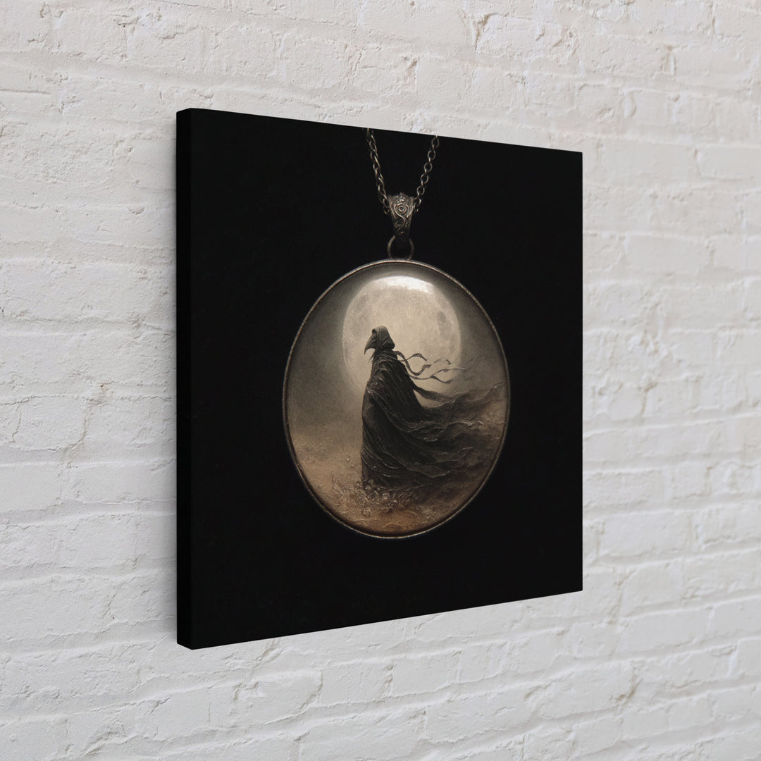 The Moonstone Amulet, Symbolist Dream Art, Square Wall Art, Macabre Wall Art, Canvas Print, Halloween Wall Art, Spooky Wall Decor