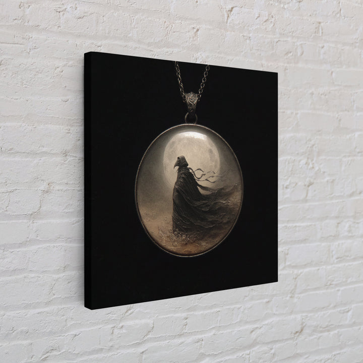 The Moonstone Amulet, Symbolist Dream Art, Square Wall Art, Macabre Wall Art, Canvas Print, Halloween Wall Art, Spooky Wall Decor