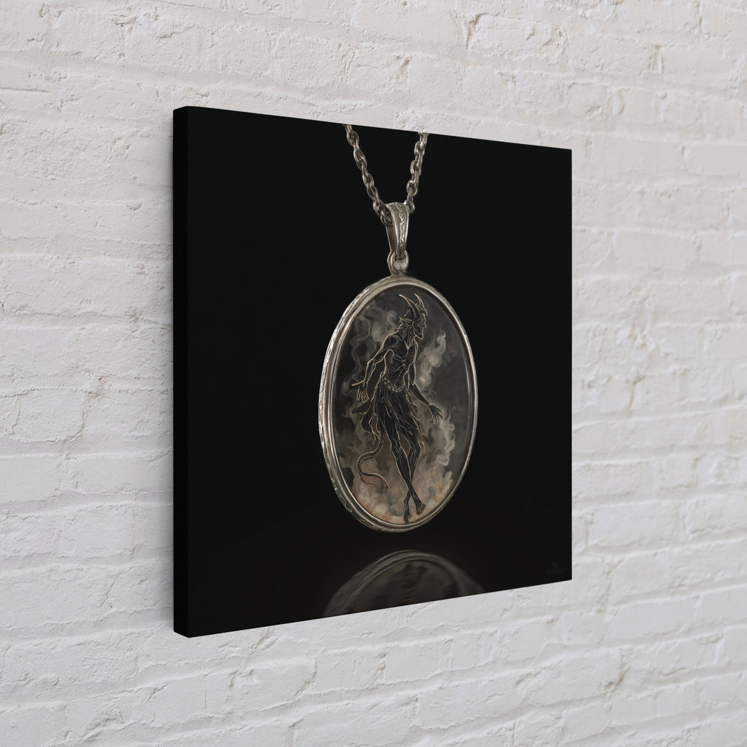The Moonstone Amulet, Dark Symbolist Art, Square Wall Art, Dark Fantasy Wall Art, Canvas Print, Halloween Wall Art