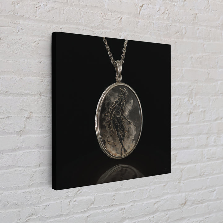 The Moonstone Amulet, Dark Symbolist Art, Square Wall Art, Dark Fantasy Wall Art, Canvas Print, Halloween Wall Art