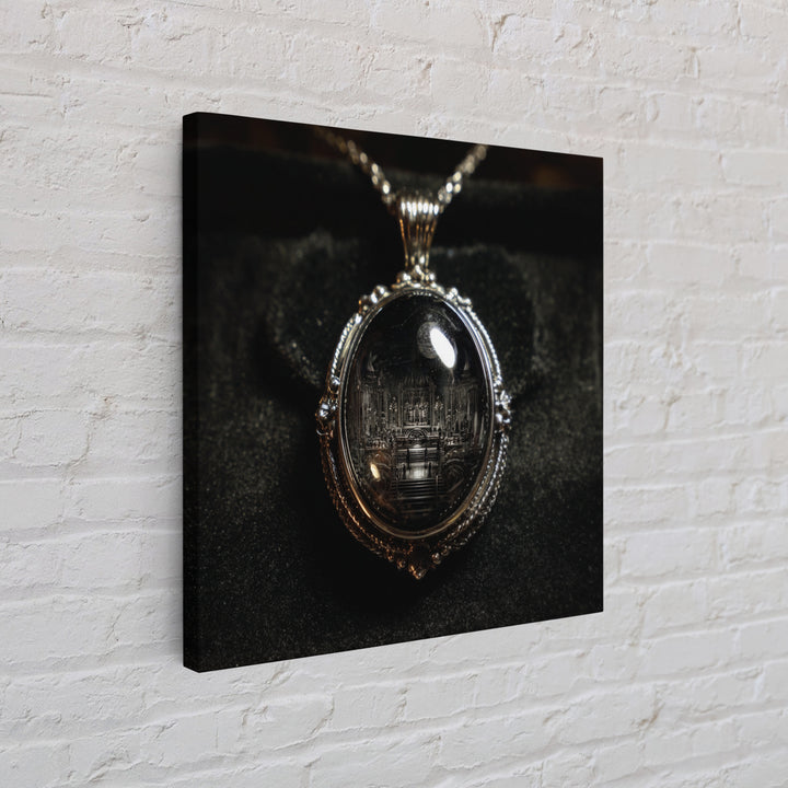 The Moonstone Amulet, Biomechanical Horror Art, Square Wall Art, Gothic Horror Wall Art, Canvas Print, Halloween Wall Art, Spooky Wall Decor