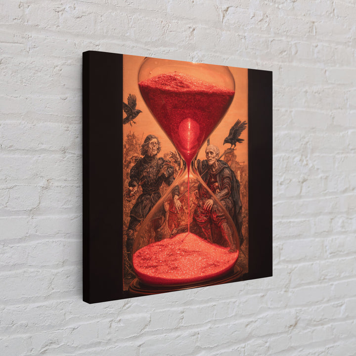The Crimson Hourglass, Danse Macabre Art, Square Wall Art, Dark Fantasy Wall Art, Framed Canvas Print, Dark Fantasy Art