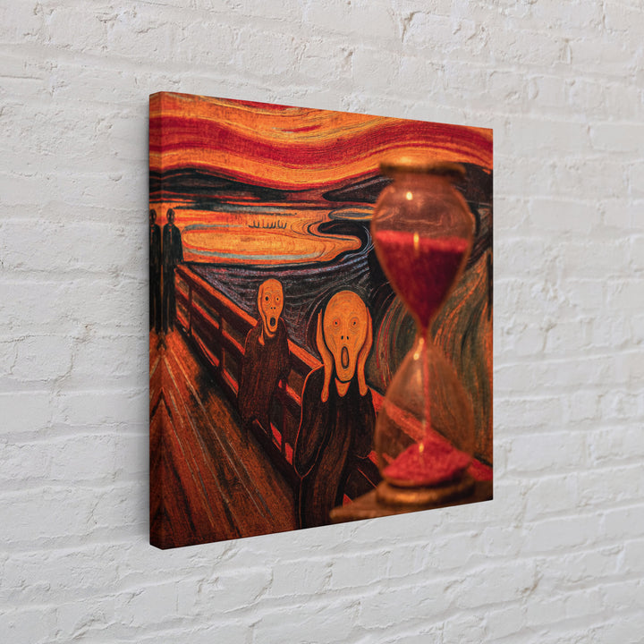 The Crimson Hourglass, Expressionist Gothic Art, Square Wall Art, Dark Halloween Decor, Canvas Print, Halloween Wall Art, Gothic Home Decor