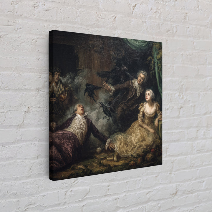 The Haunted Portrait, Gothic Nightmare Art, Square Wall Art, Dark Fantasy Wall Art, Framed Canvas Print, Halloween Wall Art