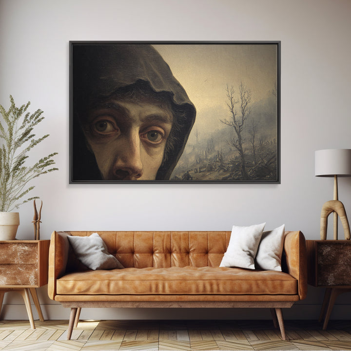 The Haunted Portrait, Romantic Gothic Landscape, Landscape Wall Art, Dark Fantasy Wall Art, Canvas Print, Halloween Wall Art