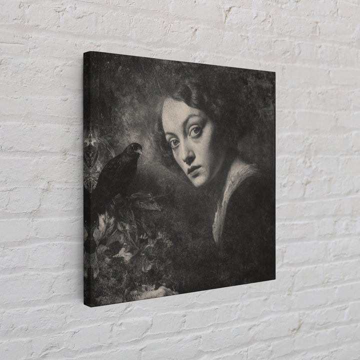 The Haunted Portrait, Symbolist Dream Art, Square Wall Art, Gothic Horror Wall Art, Framed Canvas Print, Halloween Wall Art