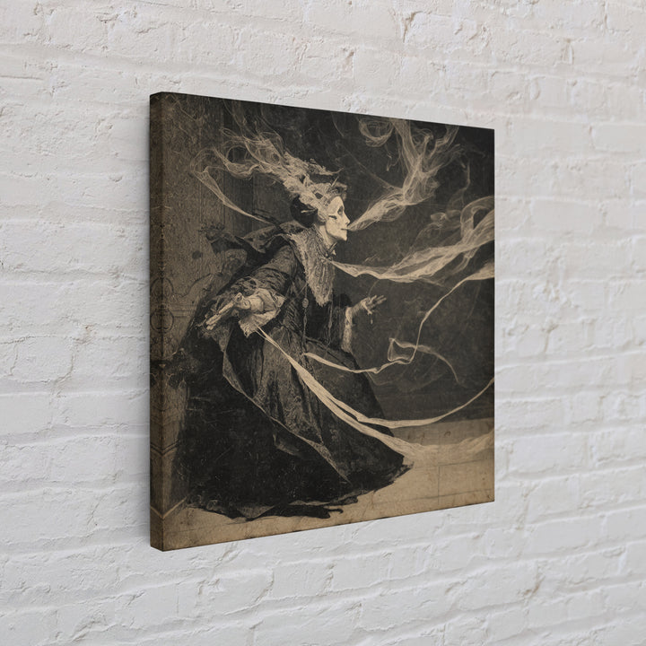 The Haunted Portrait, Decadent Gothic Art, Square Wall Art, Dark Halloween Decor, Framed Canvas Print, Halloween Wall Art