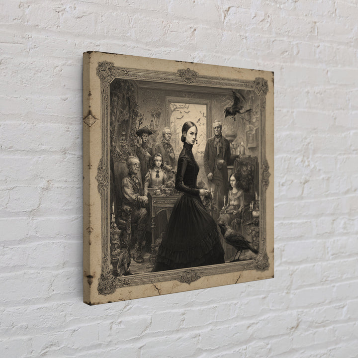 The Haunted Portrait, Victorian Macabre Art, Square Wall Art, Dark Fantasy Wall Art, Canvas Print, Halloween Wall Art, Horror Wall Art