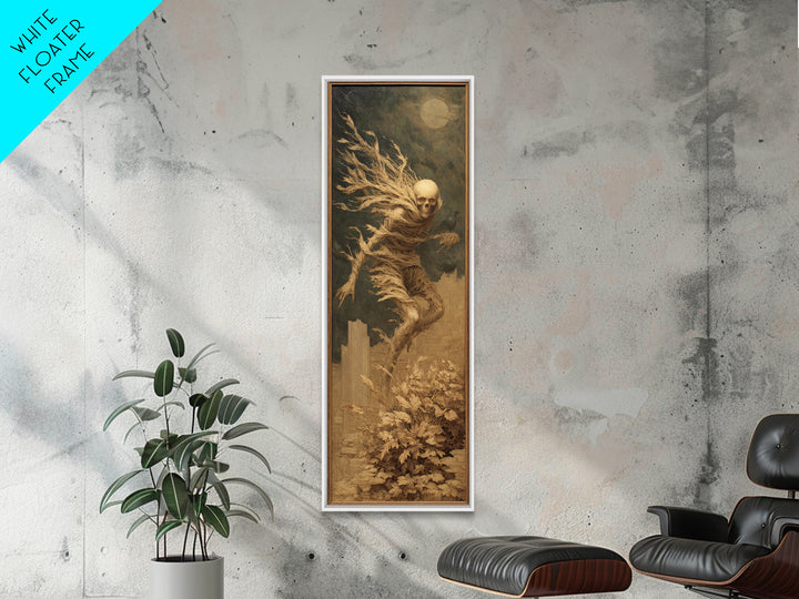 The Haunted Portrait, Surreal Apocalyptic Art, Tall Narrow Wall Art, Dark Halloween Decor, Framed Canvas Print, Halloween Wall Art
