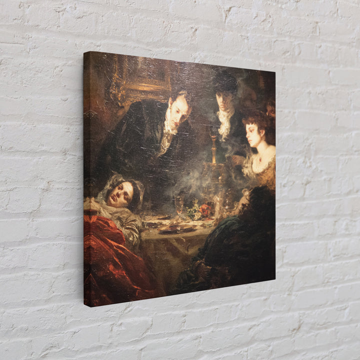 Victorian Mourning Halloween, Gothic Nightmare Art, Square Wall Art, Dark Fantasy Wall Art, Framed Canvas Print, Halloween Wall Art