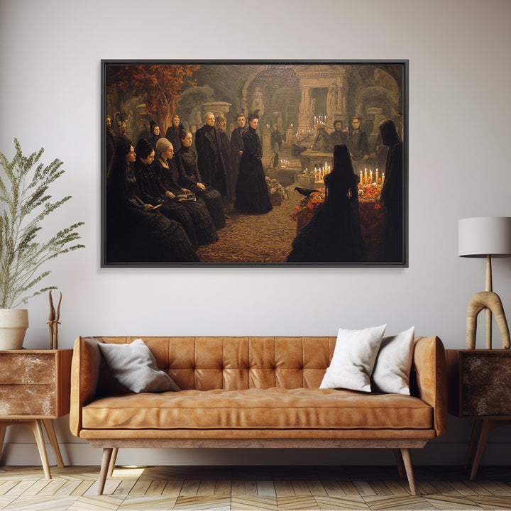 Victorian Mourning Halloween, Romantic Gothic Landscape, Landscape Wall Art, Macabre Wall Art, Canvas Print, Halloween Wall Art