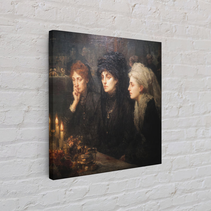 Victorian Mourning Halloween, Expressionist Gothic Art, Square Wall Art, Macabre Wall Art, Canvas Print, Halloween Wall Art