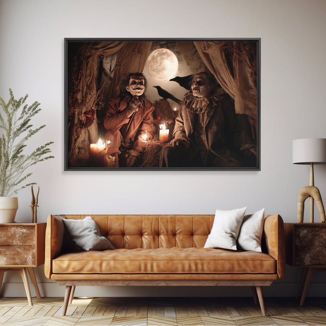 1950s Halloween Nostalgia, Gothic Nightmare Art, Landscape Wall Art, Gothic Horror Wall Art, Framed Canvas Print, Halloween Wall Art