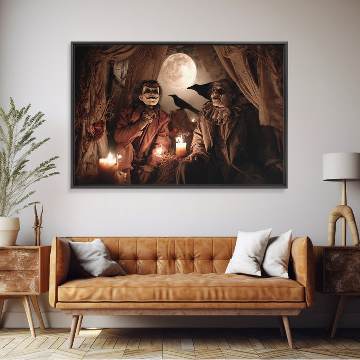 1950s Halloween Nostalgia, Gothic Nightmare Art, Landscape Wall Art, Gothic Horror Wall Art, Framed Canvas Print, Halloween Wall Art