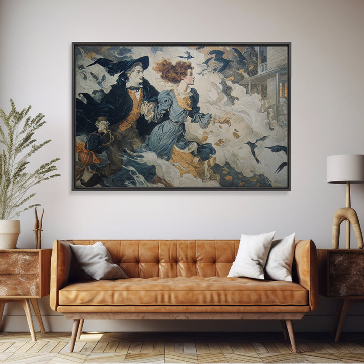 1950s Halloween Nostalgia, Decadent Gothic Art, Landscape Wall Art, Dark Fantasy Wall Art, Framed Canvas Print, Halloween Wall Art