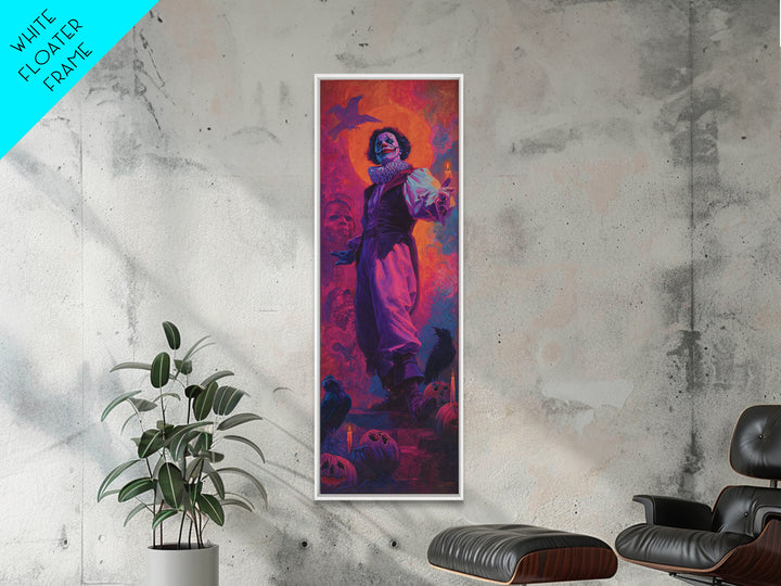 1980s Neon Horror, Gothic Nightmare Art, Tall Narrow Wall Art, Gothic Horror Wall Art, Framed Canvas Print, Halloween Wall Art
