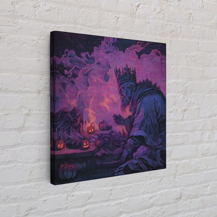 1980s Neon Horror, Dark Symbolist Art, Square Wall Art, Dark Halloween Decor, Canvas Print, Halloween Wall Art