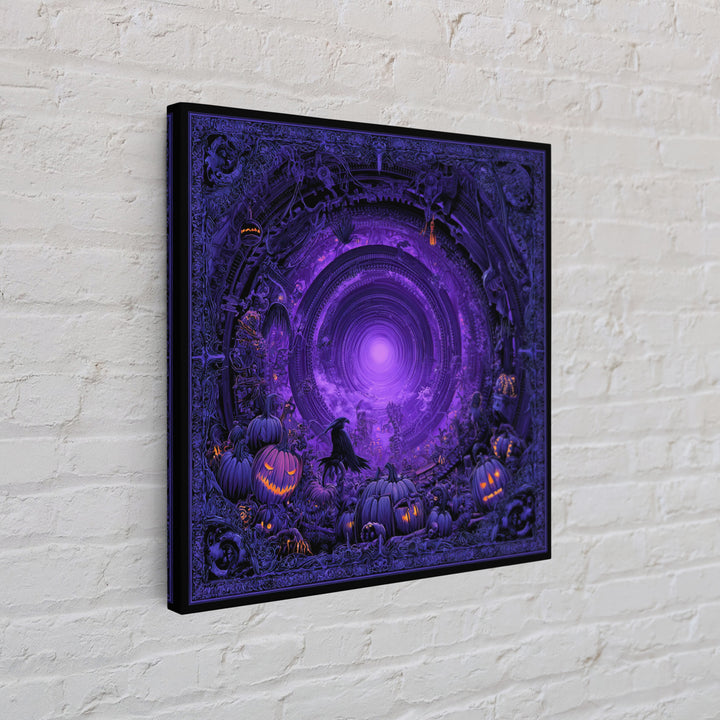 1980s Neon Horror, Biomechanical Horror Art, Square Wall Art, Dark Fantasy Wall Art, Canvas Print, Halloween Wall Art, Seasonal Home Decor