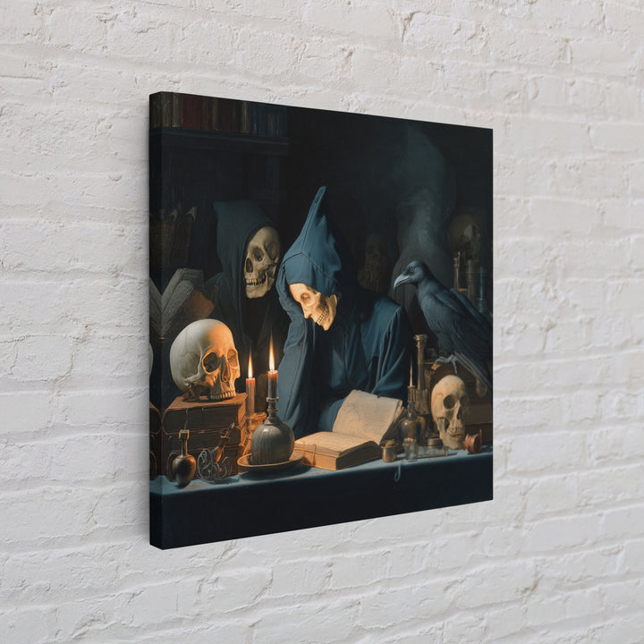 Dark Academia Halloween, Danse Macabre Art, Square Wall Art, Gothic Horror Wall Art, Framed Canvas Print