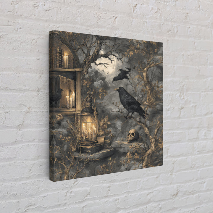 Dark Academia Halloween, Baroque Witchcraft Art, Square Wall Art, Dark Fantasy Wall Art, Framed Canvas Print, Halloween Wall Art