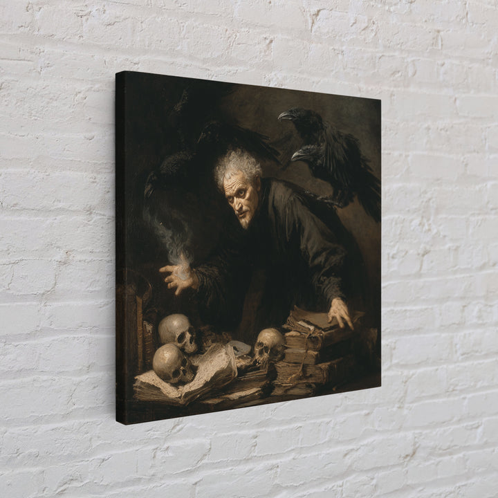 Dark Academia Halloween, Dark Romantic Horror Art, Square Wall Art, Dark Fantasy Wall Art, Canvas Print, Halloween Wall Art