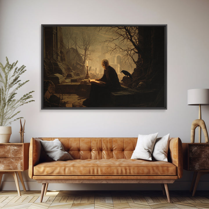 Dark Academia Halloween, Romantic Gothic Landscape, Landscape Wall Art, Gothic Horror Wall Art, Canvas Print, Halloween Wall Art