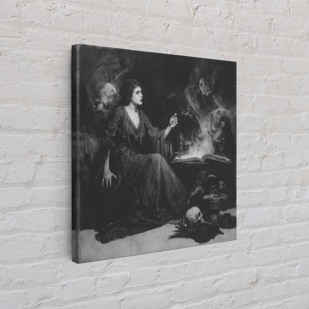 Dark Academia Halloween, Symbolist Dream Art, Square Wall Art, Dark Halloween Decor, Canvas Print, Halloween Wall Art