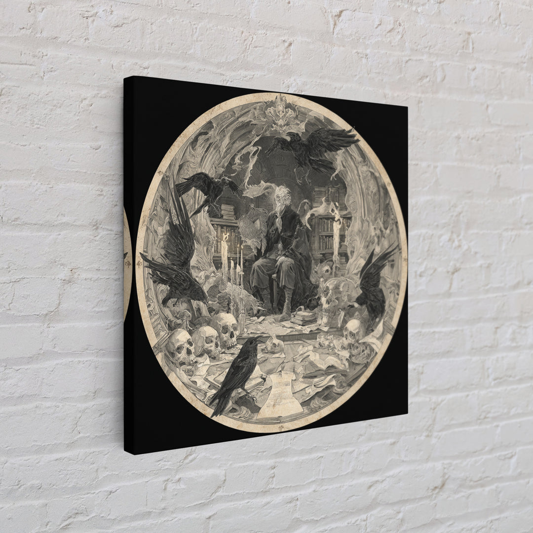 Dark Academia Halloween, Decadent Gothic Art, Square Wall Art, Dark Fantasy Wall Art, Framed Canvas Print, Halloween Wall Art