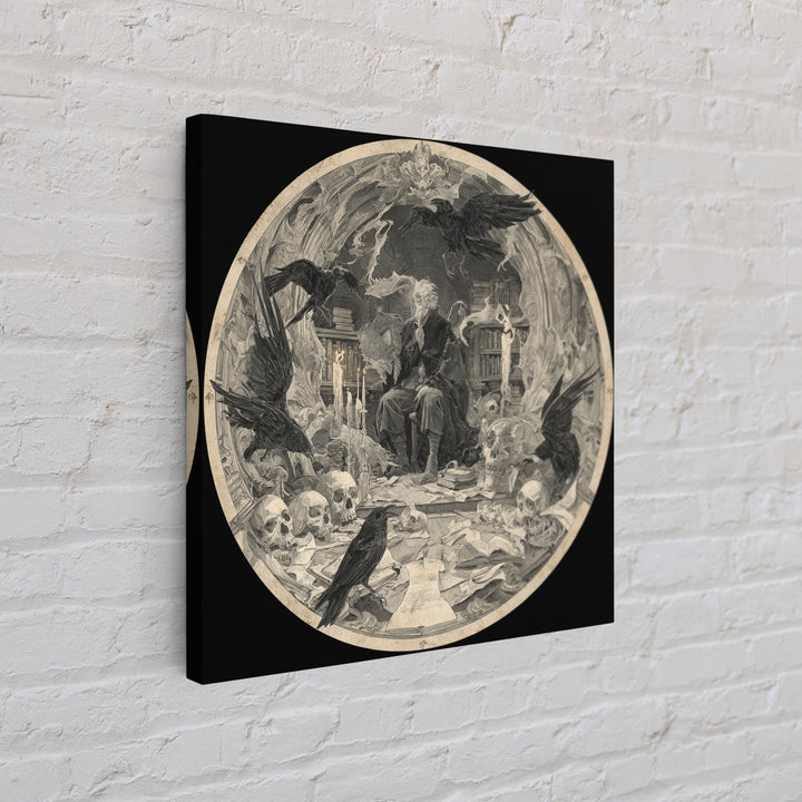 Dark Academia Halloween, Decadent Gothic Art, Square Wall Art, Dark Fantasy Wall Art, Framed Canvas Print, Halloween Wall Art