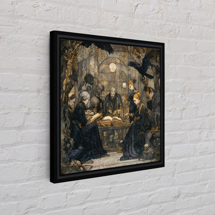 Dark Academia Halloween, Dark Symbolist Art, Square Wall Art, Dark Fantasy Wall Art, Framed Canvas Print, Halloween Wall Art