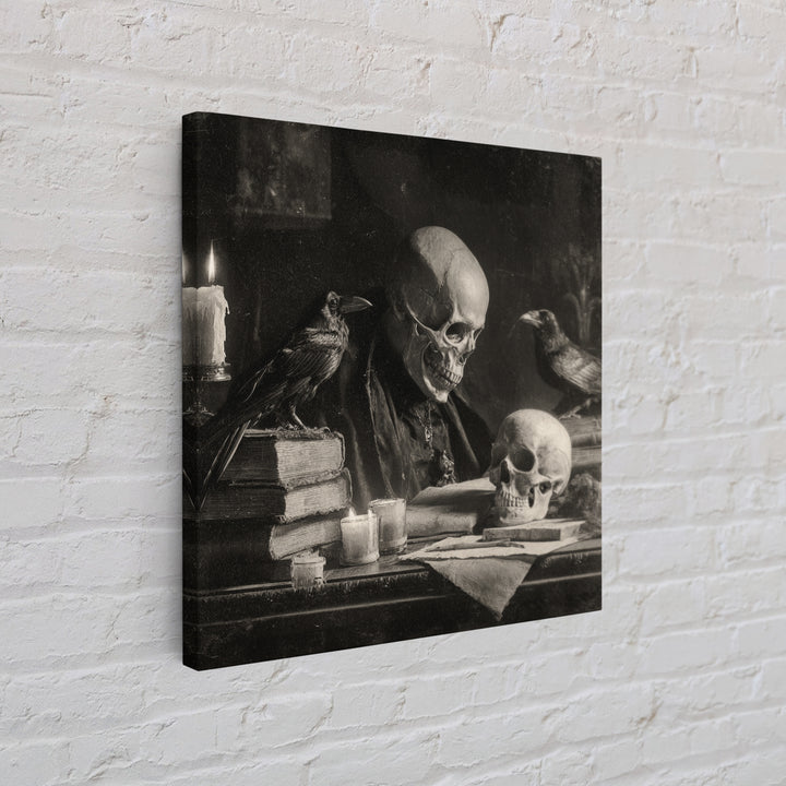 Dark Academia Halloween, Biomechanical Horror Art, Square Wall Art, Dark Fantasy Wall Art, Framed Canvas Print, Halloween Wall Art